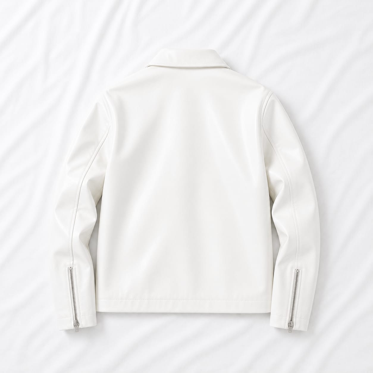 White Premium Vintage Leather Jacket for Men & Women | Classic Biker Bomber Style