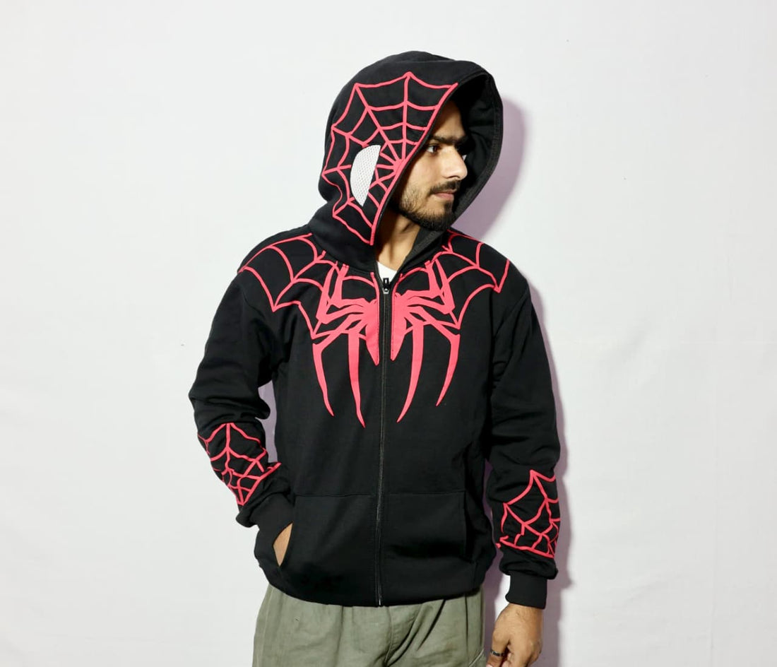 Premium Black Zipper Hoodie for Men & Women | Cotton Fleece Zip-Up Hoodie
