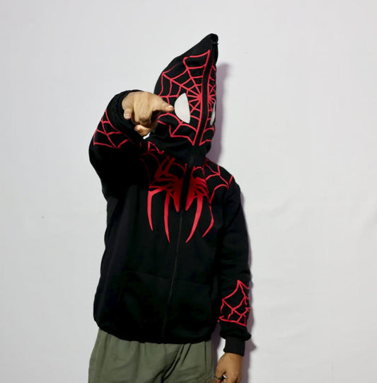 Premium Black Zipper Hoodie for Men & Women | Cotton Fleece Zip-Up Hoodie