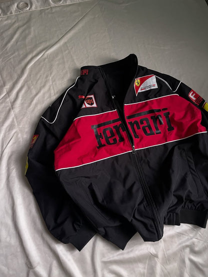 Black Ferrari Racing Jacket | Vintage Motorsport Jacket