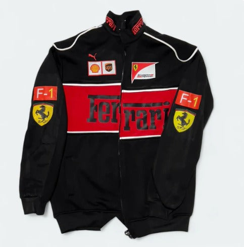Premium Black Racing Jacket | Vintage Motorsport Bomber Jacket for Men & Women