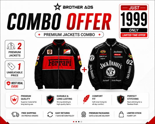 F1 & JD Racing Jacket Combo Collection | Brother Ads