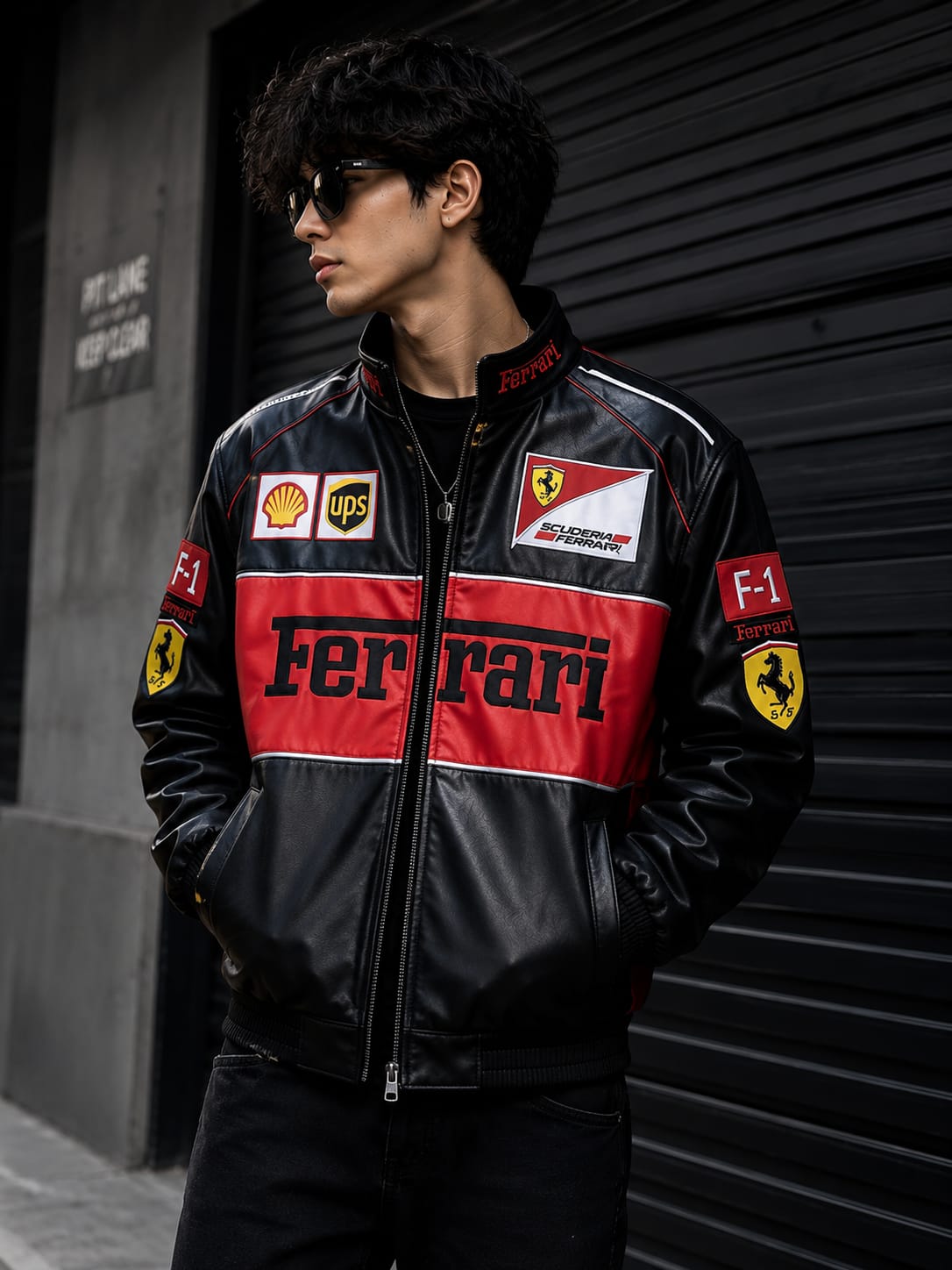 Black & Red Vintage Leather Racing Jacket – Premium Motorsport Jacket | Brother Ads
