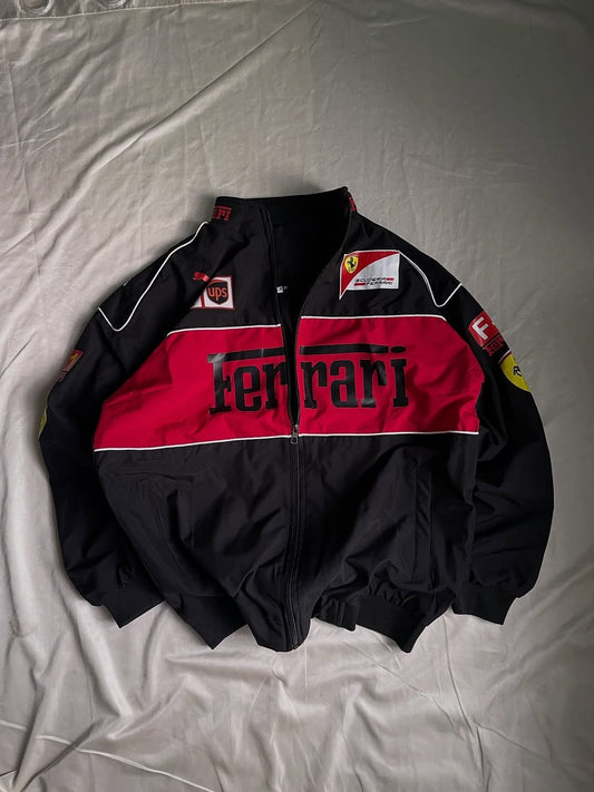Black Ferrari Racing Jacket | Vintage Motorsport Jacket