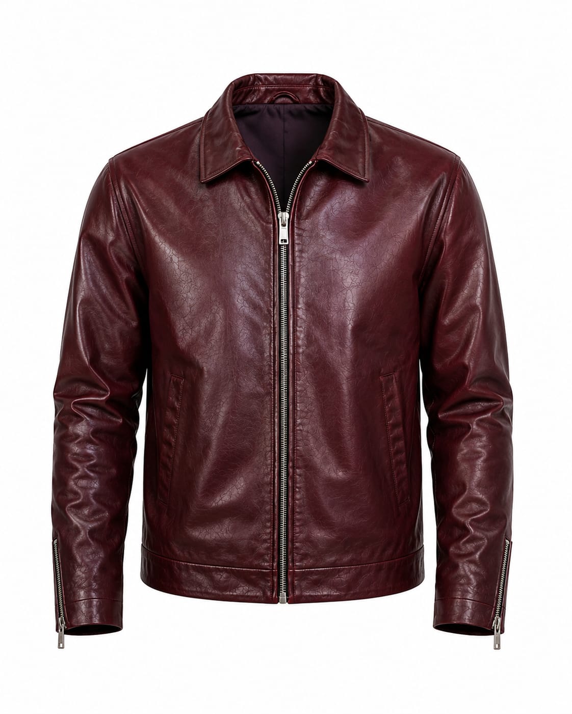 Burgundy Premium Leather Jacket – Vintage Streetwear Collection | Brother Ads