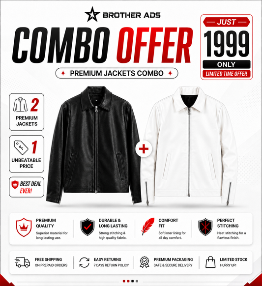 Black & White Premium Leather Jacket Collection | Brother Ads