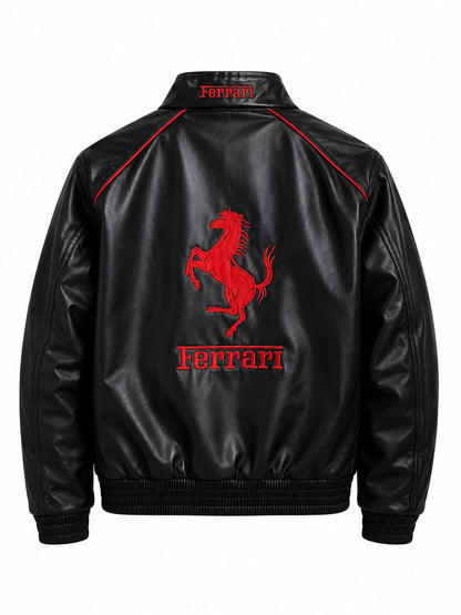 Black & Red Vintage Leather Racing Jacket – Premium Motorsport Jacket | Brother Ads