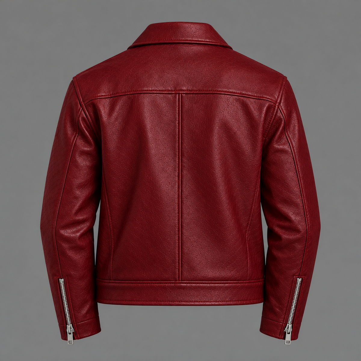 Burgundy Clasp Leather Jacket for Men | Brother Ads