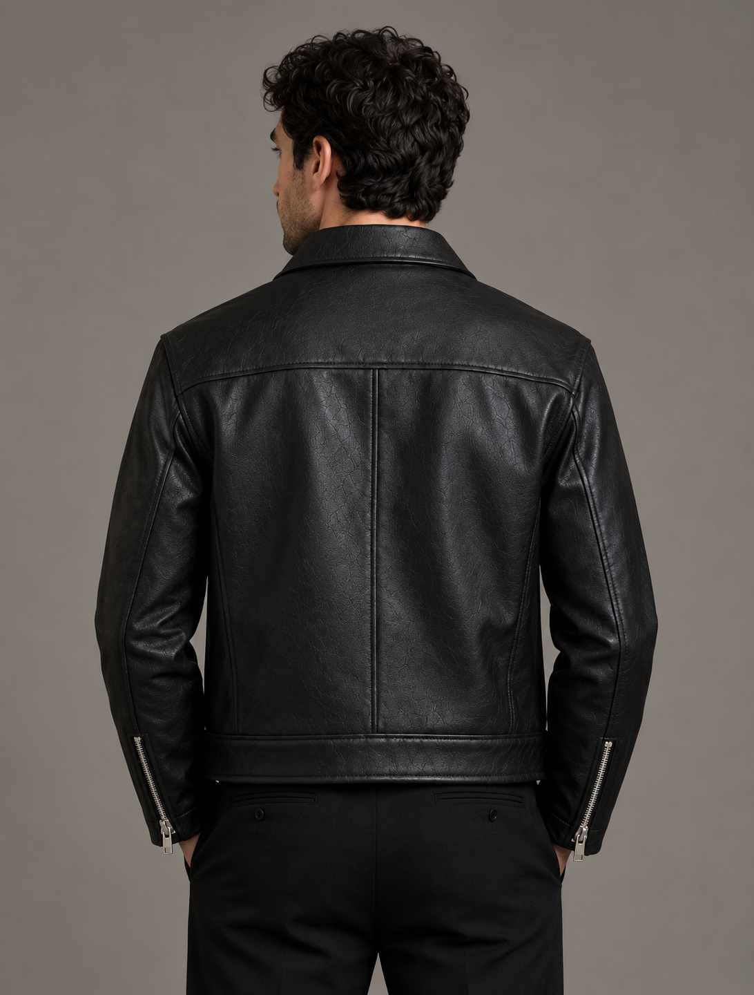 Black Clash Leather Jacket for Men | Premium Vintage Racing Streetwear Jacket – Brother Ads