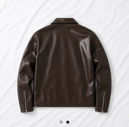 Brown Premium Leather Jacket – Vintage Classic Streetwear | Brother Ads