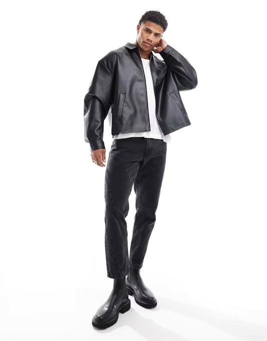 Black Leather Jacket for Men – Premium Vintage Biker Style
