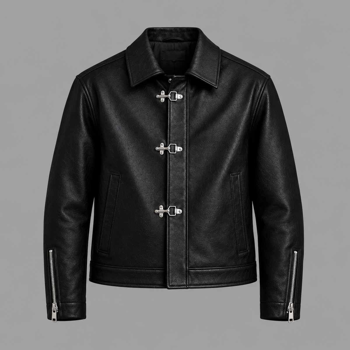 Black Clash Leather Jacket for Men | Premium Vintage Racing Streetwear Jacket – Brother Ads
