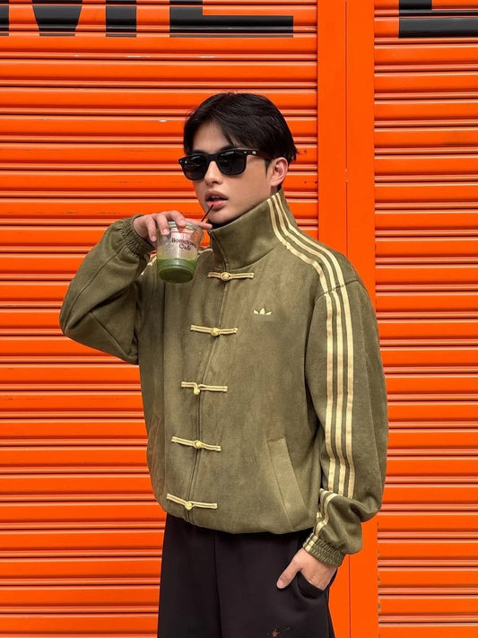 Olive Green CNY Jacket – Premium Sweat Material Streetwear | Brother Ads
