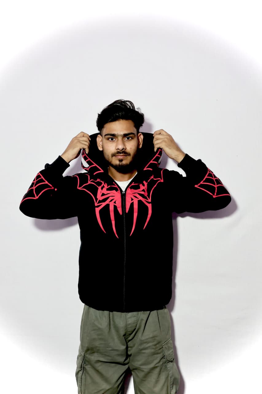 Premium Black Zipper Hoodie for Men & Women | Cotton Fleece Zip-Up Hoodie